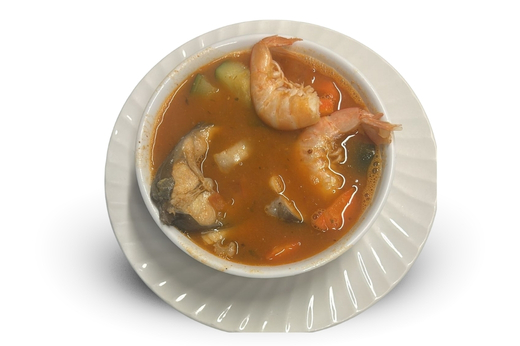 Menu caldo de pez y camaron